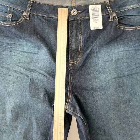 NWT Torrid Womens Deep Blue High Rise Stretch Curvy Skinny Denim Jeans Size 26R - Picture 8 of 11